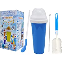 menglisi Slushy Maker Cup Magic Squeeze Ice Cup Smoothie Cup Silica Travel Portable Double Layer frozen Cup Pinch into…