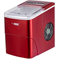 VIVOHOME Electric Portable Compact Countertop Automatic Ice Cube Maker Machine with Visible Window and Ice Scoop Red…