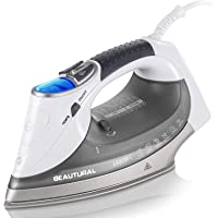 BEAUTURAL 1800-Watt Steam Iron with Digital LCD Screen, Double-Layer and Ceramic Coated Soleplate, 3-Way Auto-Off, 9…