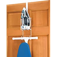 Whitmor Wire Over The Door Ironing Caddy - Iron and Ironing Board Storage Organizer