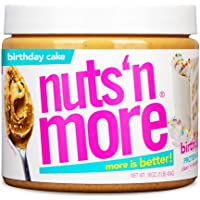 Nuts ‘N More Birthday Cake Peanut Butter Spread, Added Protein All Natural Snack, Low Carb, Low Sugar, Gluten Free, Non…
