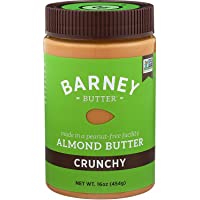 BARNEY Almond Butter, Crunchy, Paleo Friendly, KETO, Non-GMO, Skin-Free, 16 Ounce