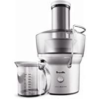 Breville BJE200XL Juice Fountain Compact, Centrifugal Juicer, Silver, 10" x 10.5" x 16"