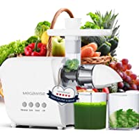 MegaWise Pro Slow Masticating Juicer 95% Juice Yield 2 Speed Modes 9 Segment Spiral Cold Press Extractor Machine for…