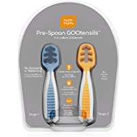 Baby Spoon Set (Stage 1 + Stage 2) | BPA Free Silicone Self Feeding Toddler Utensils | Pre-Spoon for Kids Ages 6 to 18…