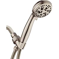 AquaDance High Pressure 6-Setting Full Brushed Nickel Handheld Shower Head with Stainless Steel Hose. Officially…