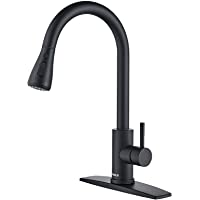 FORIOUS Black Kitchen Faucets with Pull Down Sprayer, Kitchen Sink Faucet with Pull Out Sprayer, Fingerprint Resistant…