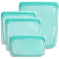 Stasher Platinum Silicone Food Grade Reusable Storage Bag, Aqua (Bundle 4-Pack Small) | Reduce Single-Use Plastic | Cook…