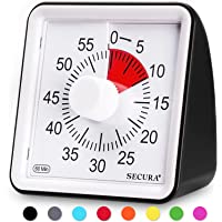 Secura 60-Minute Visual Timer, Classroom Countdown Clock, Silent Timer for Kids and Adults, Time Management Tool for…