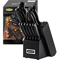 McCook MC21B Knife Sets,15 Pieces German Stainless Steel Knife Block Sets with Built-in Sharpener