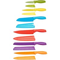Amazon Basics 12-Piece Color-Coded Kitchen Knife Set, 6 Knives with 6 Blade Guards, Multi-color