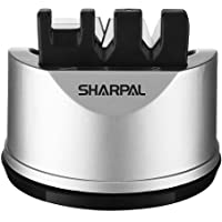 SHARPAL 191H Pocket Kitchen Chef Knife Scissors Sharpener for Straight & Serrated Knives, 3-Stage Knife Sharpening Tool…