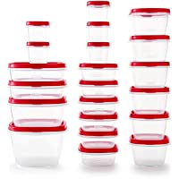 Rubbermaid - 2063704 Rubbermaid Easy Find Vented Lids Food Storage Containers, Set of 21 (42 Pieces Total), Racer Red