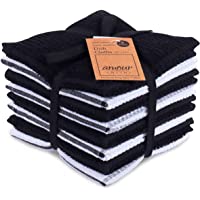 AMOUR INFINI Terry Dish Cloth | Set of 8 | 12 x 12 Inches | Durable, Super Soft and Absorbent |100% Cotton Dish Rags…