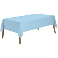 Light Blue Plastic Tablecloths 2 Pack Disposable Table Covers 54 x 108 Inch Baby Shower Party Tablecovers PEVA Sky Blue…