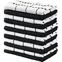 Utopia Towels Kitchen Towels, Pack of 12, 15 x 25 Inches, 100% Ring Spun Cotton Super Soft and Absorbent Black Dish…