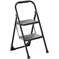 ALPURLAD Step Ladder 2 Step Stool Folding Step Stools for Adults with Handgrip & Anti-Slip Sturdy and Wide Pedal 330lbs…