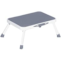 Sattiyrch Step Stool for Adult,Portable Folding Metal Small One Step Stool with Non Slip Platform,6.8"(H),Max Load 330…
