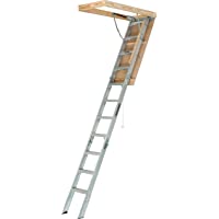 Louisville Ladder AA2210 Elite Aluminum Attic Ladder, 375 Pound Load Capacity, 22-1/2 x 54"