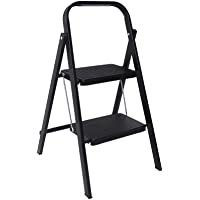Delxo 2 Step Step Stool for Adult, Folding Metal Step Ladder with Handgrip & Anti-Slip Sturdy and Wide Pedal, Multi-Use…