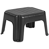 Rubbermaid One-Step Stool, Black, Holds up to 200 Pounds, Ideal for Home, Office, Garage, Durable Step Stool