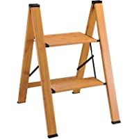 Delxo Aluminum 2 Step Stool, Lightweight Kitchen Step Ladders with Anti-Slip Sturdy and Wide Pedal, Portable Folding…