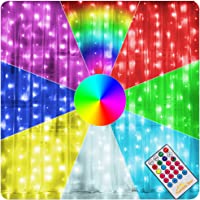 Twinkle Star 300 LED Window Curtain Lights, Christmas Rainbow RGB Color Changing 64 Functional Backdrop Light with…