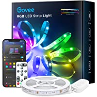 Govee 16.4ft Color Changing LED Strip Lights, Bluetooth LED Lights with App Control, Remote, Control Box, 64 Scenes and…