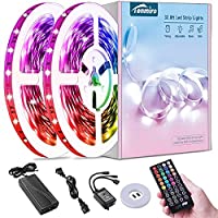LED Strip Lights, Tenmiro 32.8ft Led Music Sync Color Changing Light with 40keys Music Remote Controller, Led Lights for…