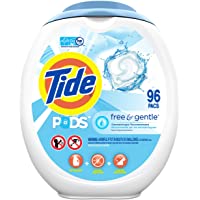Tide PODS Free and Gentle, Laundry Detergent Soap PODS, HE, 96 Count - Unscented and Hypoallergenic for Sensitive Skin…