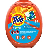 Tide PODS Laundry Detergent Soap PODS, High Efficiency (HE), Clean Breeze Scent, 96 Count (Packaging May Vary)