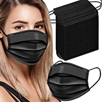 Black Disposable Face Masks, Pack of 100 Disposable Face Masks