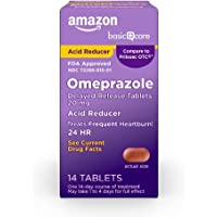 Amazon Basic Care Omeprazole Delayed Release Tablets 20 mg, Acid Reducer, Treats Frequent Heartburn, 14 Count