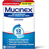 Mucinex Chest Congestion Maximum Strength 12 Hour Extended Release Tablets Relieves Chest Congestion Caused by Excess…