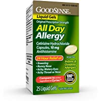 GOODSENSE All Day Allergy Relief, Cetirizine Hydrochloride Capsules 10 mg, 25 Count