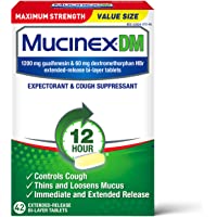 Cough Suppressant and Expectorant,Mucinex DM Maximum Strength 12 HourTablets 42ct, 1200 mg Guaifenesin,Relieves Chest…