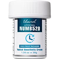Ebanel 5% Lidocaine Topical Numbing Cream Maximum Strength 1.35 Oz, Numb520 Pain Relief Cream Anesthetic Cream Infused…