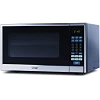 Commercial Chef CHCM11100SSB Countertop Microwave, 1.1 Cubic Feet, Black with Stainless Steel Trim