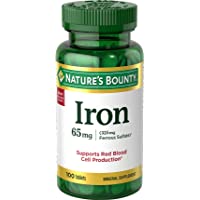 Nature's Bounty Iron 65 Mg.(325 mg Ferrous Sulfate), 100 Tablets
