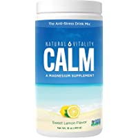 Natural Vitality Calm, Magnesium Citrate Supplement Powder, Anti-Stress Drink Mix, Lemon - 16 ounce (Package May Vary)