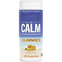 Natural Vitality Calm Magnesium Supplement, Anti-Stress Gummies, Vegan, Gluten-Free, Orange Flavor, 120 Gummies