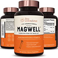 Magnesium Zinc & Vitamin D3 - Most Bioavailable Forms of Magnesium - Malate, Glycinate, Citrate - MagWell by LiveWell…