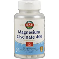 KAL Magnesium Glycinate 400 | Vegan, Chelated, Non-GMO, No Soy, No Dairy, and No Gluten, 90 Count (Pack of 1)