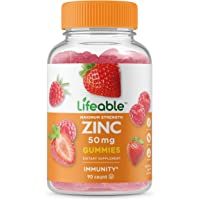 Lifeable Zinc 50mg Gummies - Great Tasting Natural Flavor Gummy Supplement - Gluten Free Vegetarian GMO-Free Chewable…