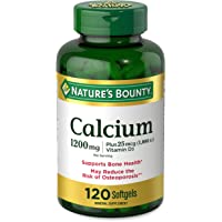 Calcium Carbonate & Vitamin D by Nature's Bounty, Supports Immune Health & Bone Health, 1200mg Calcium & 1000IU Vitamin…