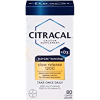 Citracal Slow Release 1200, 1200 mg Calcium Citrate and Calcium Carbonate Blend with 1000 IU Vitamin D3, Bone Health…