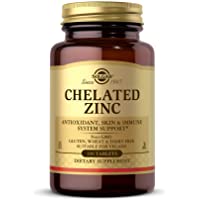 Solgar Chelated Zinc, 100 Tablets - Zinc for Healthy Skin - Supports Cell Growth & DNA Formation - Exerts Antioxidant…