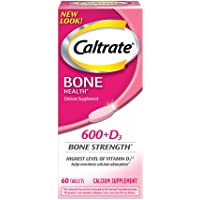 Caltrate 600+D3 (60 Count) Calcium and Vitamin D Supplement Tablet, 600 mg