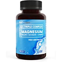 BioEmblem Triple Magnesium Complex | 300mg of Magnesium Glycinate, Malate, & Citrate for Muscle Relaxation, Sleep, Calm…