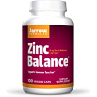Jarrow Formulas Zinc Balance 15 mg, Immune Support, Includes Copper, White, 100 Count